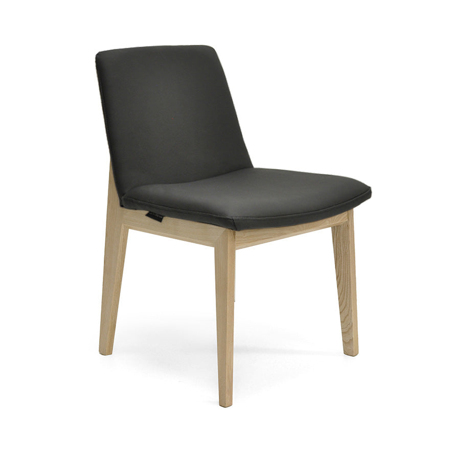 Bailey : Dining Chair Ash Frame with Black Leather
