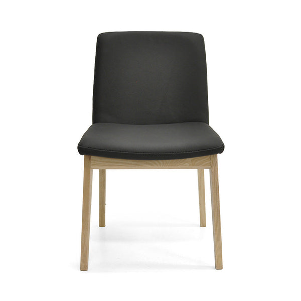 Bailey : Dining Chair Ash Frame with Black Leather