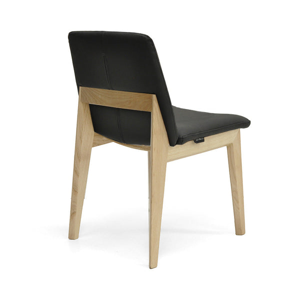 Bailey : Dining Chair Ash Frame with Black Leather