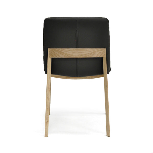 Bailey : Dining Chair Ash Frame with Black Leather