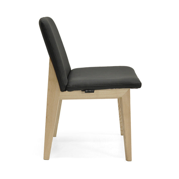 Bailey : Dining Chair Ash Frame with Black Leather