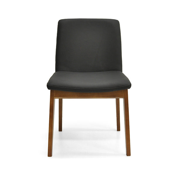 Bailey : Dining Chair Walnut Frame with Black Leather