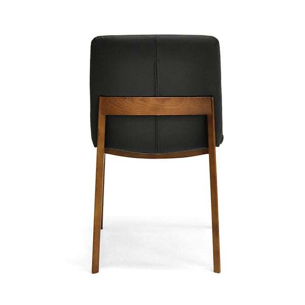 Bailey : Dining Chair Walnut Frame with Black Leather