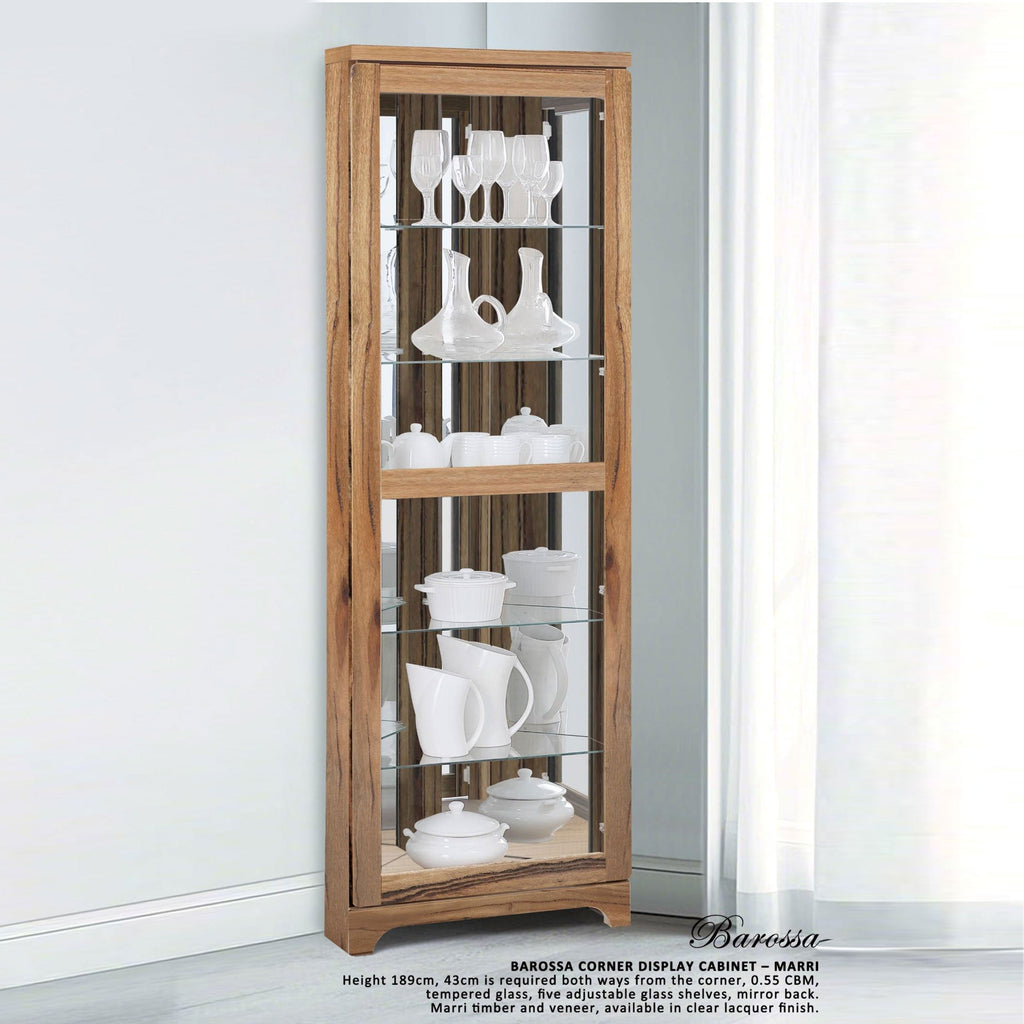 Barossa : Corner Display Cabinet Marri Timber