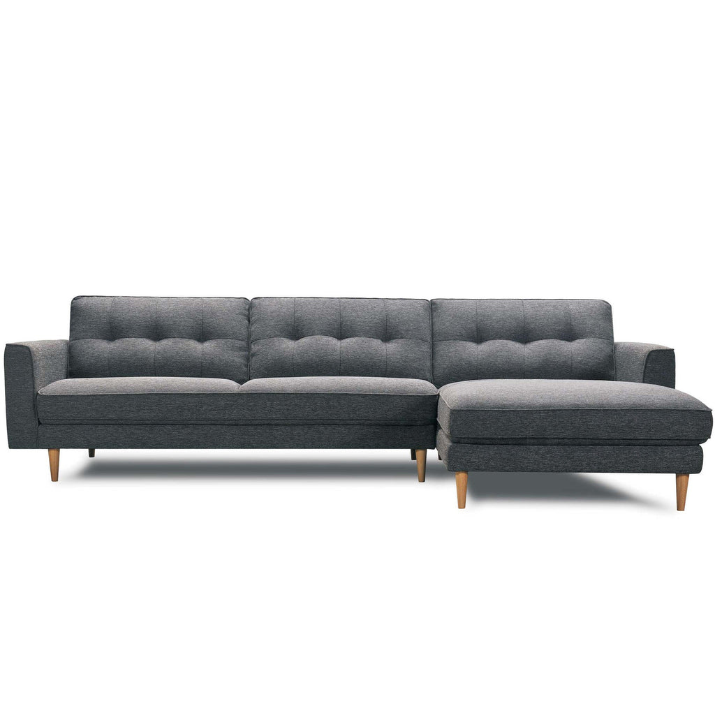 Brighton : Chaise Sofa with Quilted Back & Pencil Legs - Modern Home Furniture