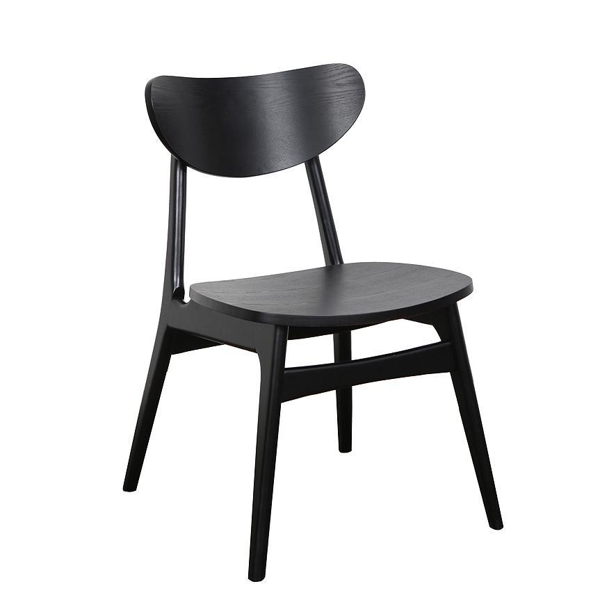 Finland Dining Chair Black with Timber Seat