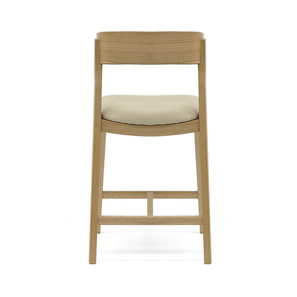 Caitlin : Bar Stool Ash Frame with Black Leather