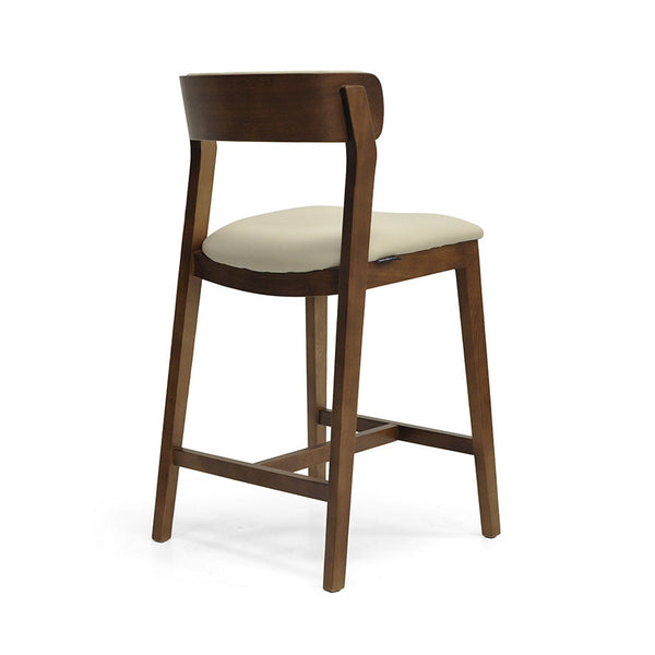 Caitlin : Bar Stool Walnut Ash Frame with Clay Leather