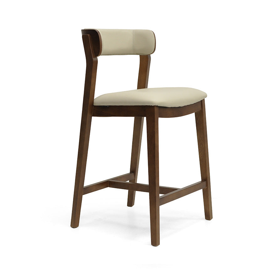 Caitlin : Bar Stool Walnut Ash Frame with Clay Leather