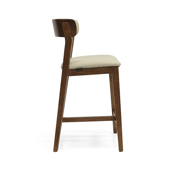 Caitlin : Bar Stool Walnut Ash Frame with Clay Leather