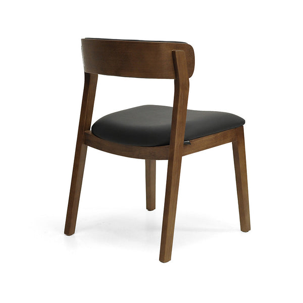 Caitlin : Dining Chair Walnut Frame with Black Leather