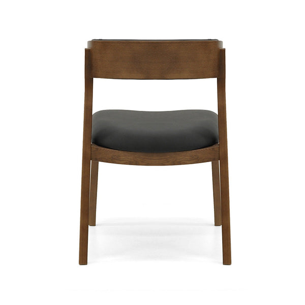 Caitlin : Dining Chair Walnut Frame with Black Leather