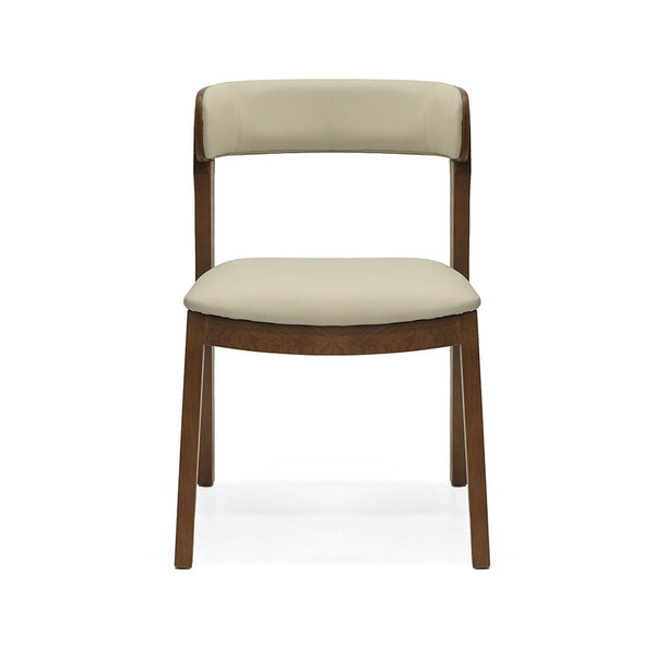 Caitlin : Dining Chair Walnut Frame with Clay Leather