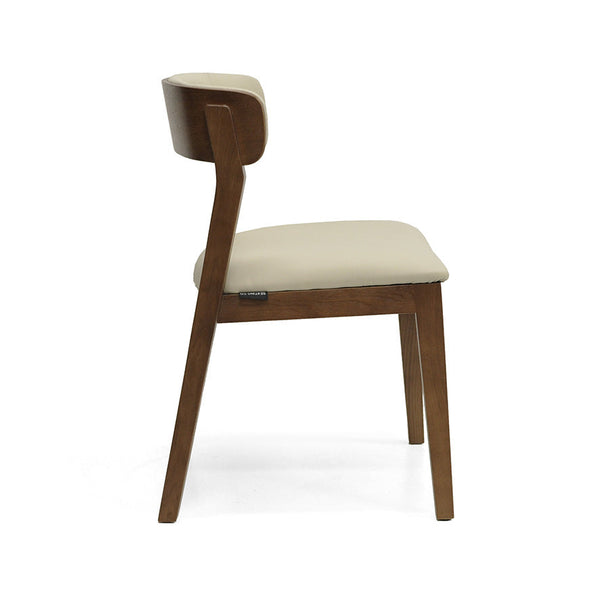 Caitlin : Dining Chair Walnut Frame with Clay Leather