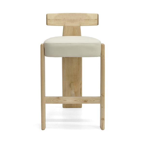 Chloe : Bar Stool Ash Frame with Lamb Leather