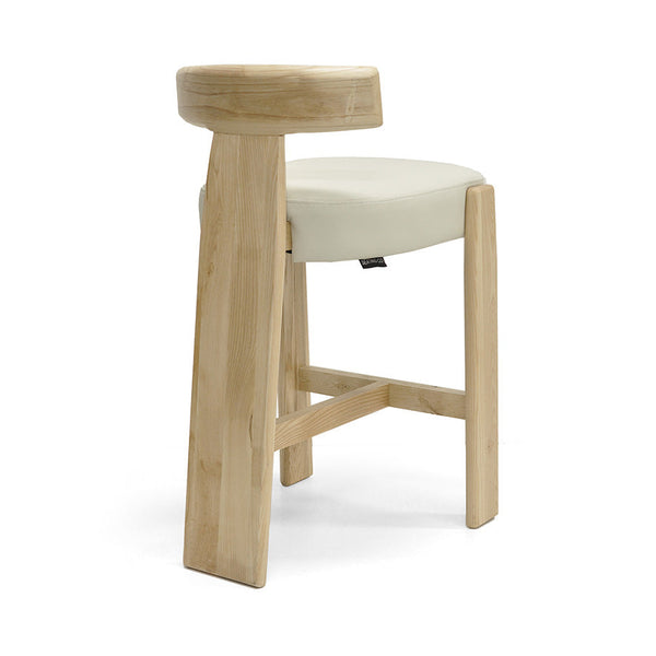 Chloe : Bar Stool Ash Frame with Lamb Leather