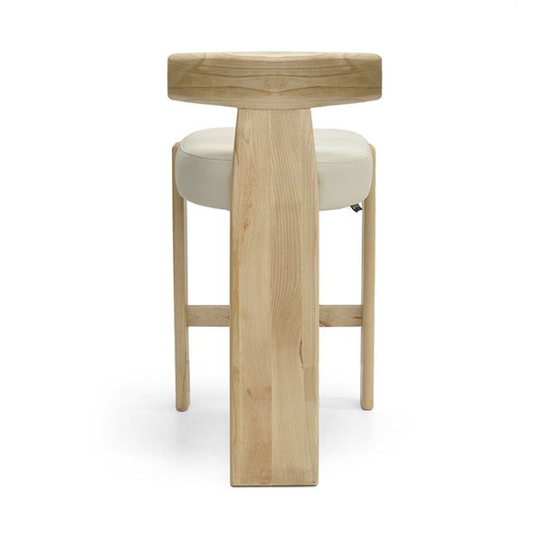 Chloe : Bar Stool Ash Frame with Lamb Leather
