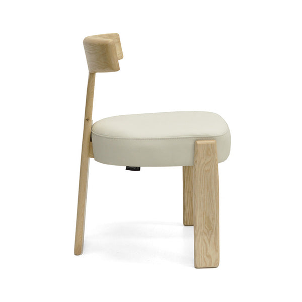 Chloe : Dining Chair Ash Frame with Lamb Leather