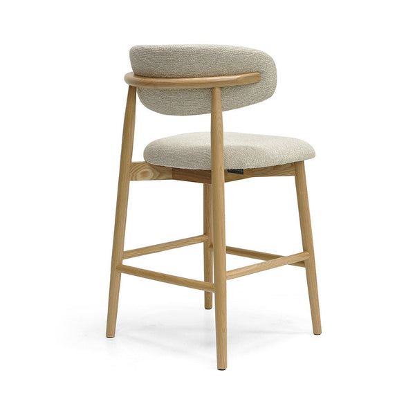 Cleo : Bar Stool Ash Frame with Canyon Fog Fabric