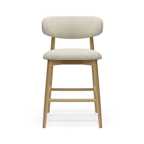 Cleo : Bar Stool Ash Frame with Canyon Fog Fabric