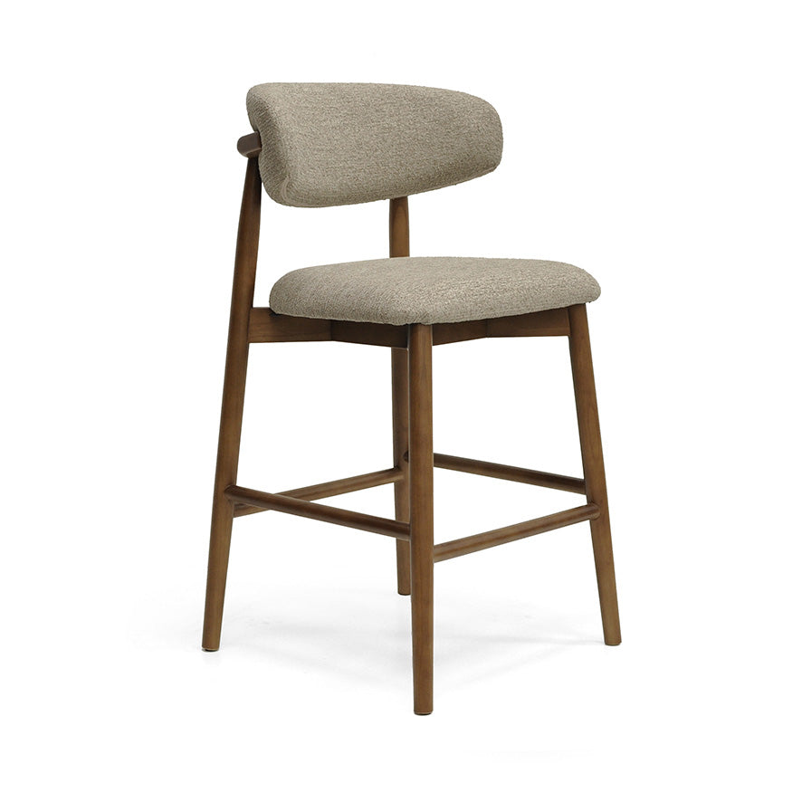 Cleo : Bar Stool Ash Frame with Canyon Taupe Fabric