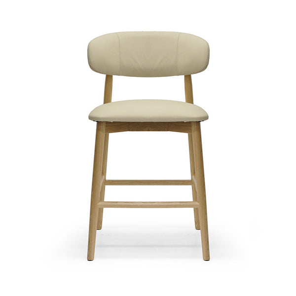 Cleo : Bar Stool Ash Frame with Clay Leather