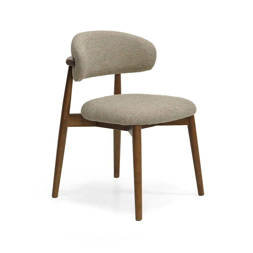 Cleo : Dining Chair Walnut Frame with Canyon Taupe Fabric