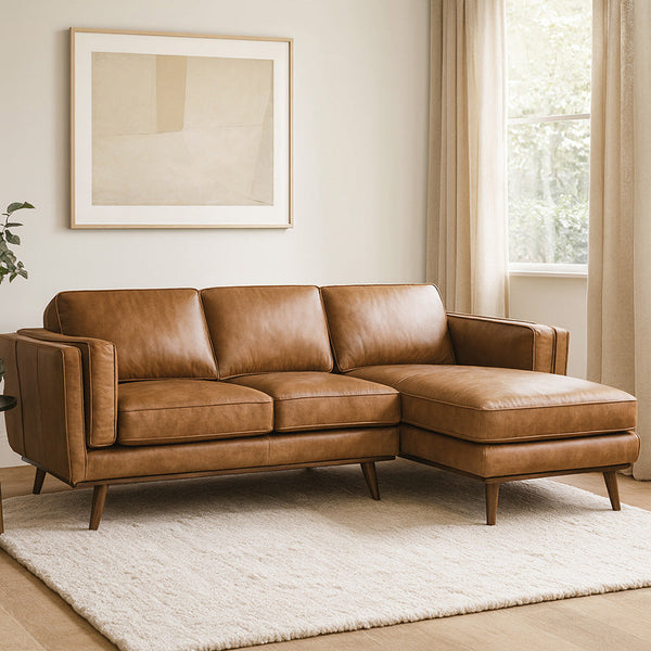 Coco : Chaise Leather Sofa