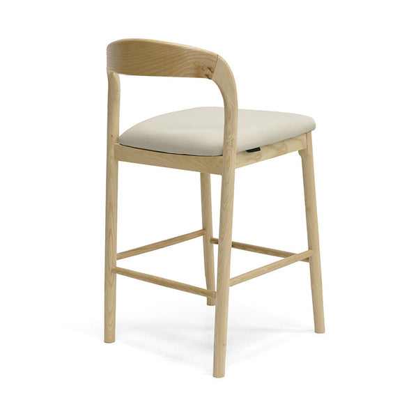 Ellie : Bar Stool Walnut Frame with Taupe Pu Seat