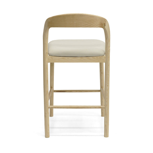 Ellie : Bar Stool Ash Frame with Taupe Pu Seat