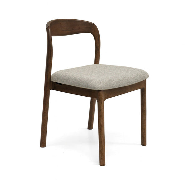 Ellie : Dining Chair Walnut Frame with Stone Fabric Seat