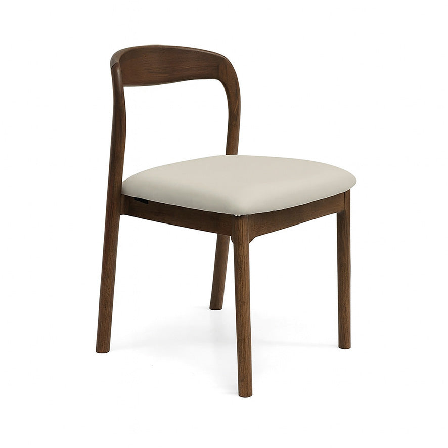 Ellie : Dining Chair Walnut Frame with Taupe Pu Seat