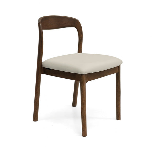 Ellie : Dining Chair Walnut Frame with Taupe Pu Seat