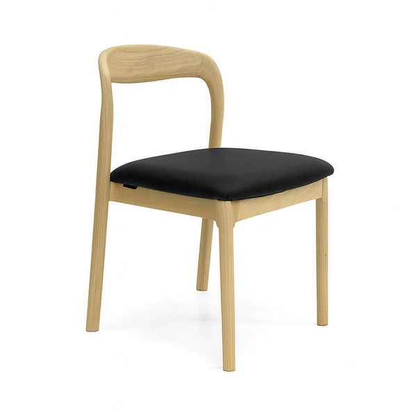 Ellie : Dining Chair Ash Frame with Black Pu Seat