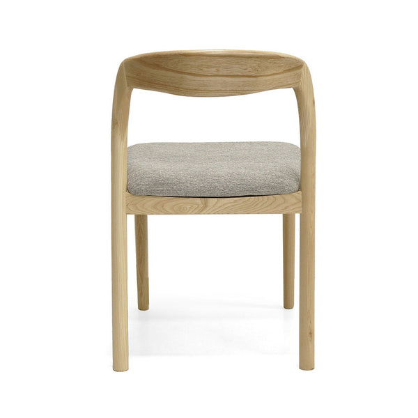 Ellie : Dining Chair Ash Frame with Stone Fabric Seat