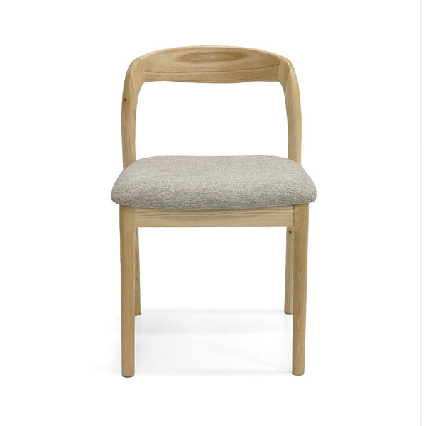 Ellie : Dining Chair Ash Frame with Stone Fabric Seat