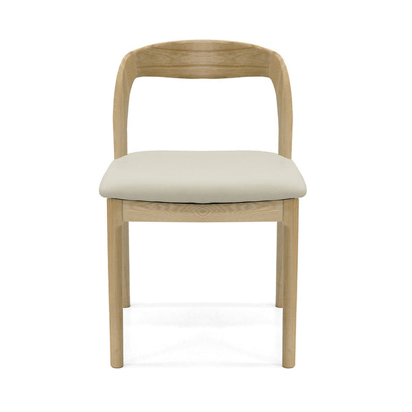 Ellie : Dining Chair Ash Frame with Taupe Pu Seat