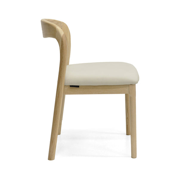 Ellie : Dining Chair Ash Frame with Black Pu Seat