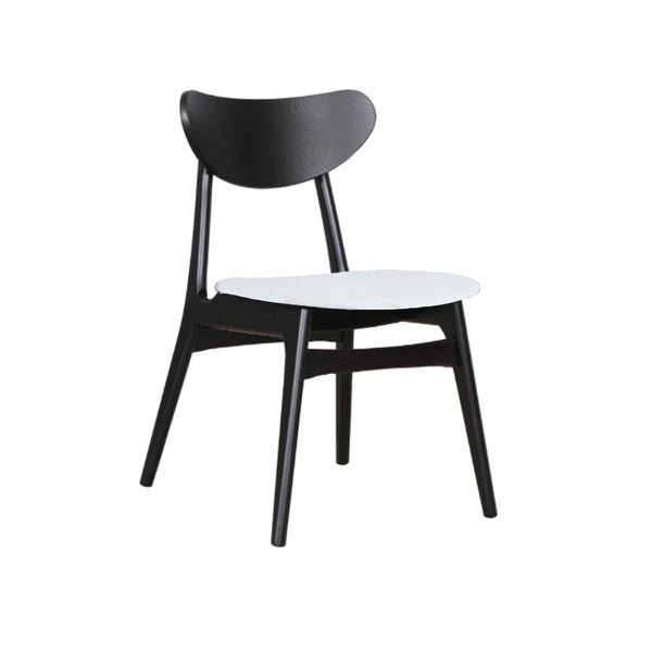 Finland dining chair Black with white pu