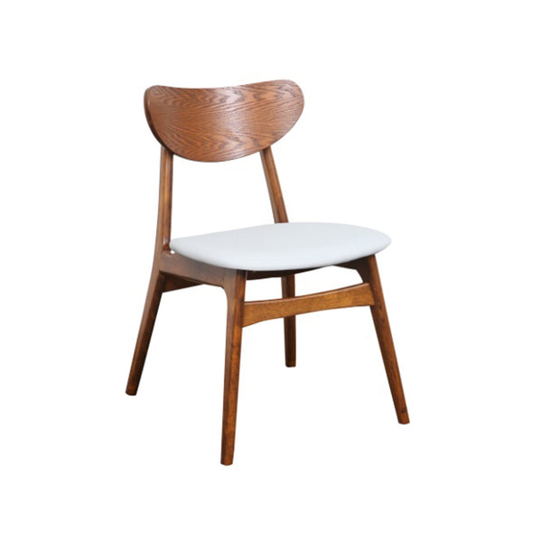 Finland dining chair Teak with white pu
