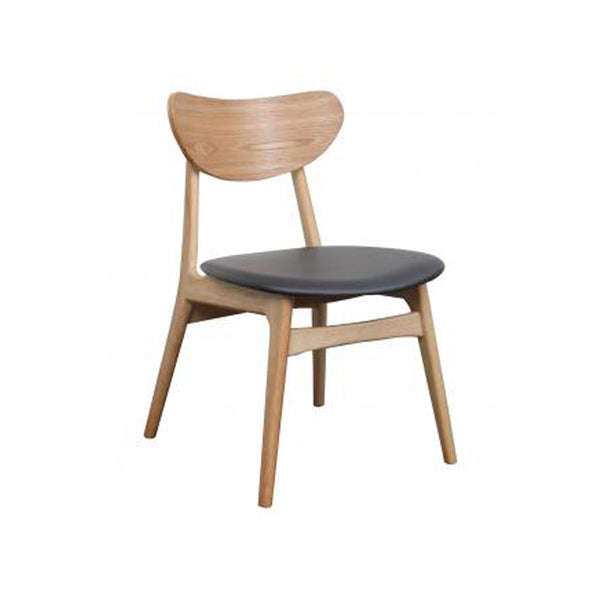 Finland dining chair Natural with black pu