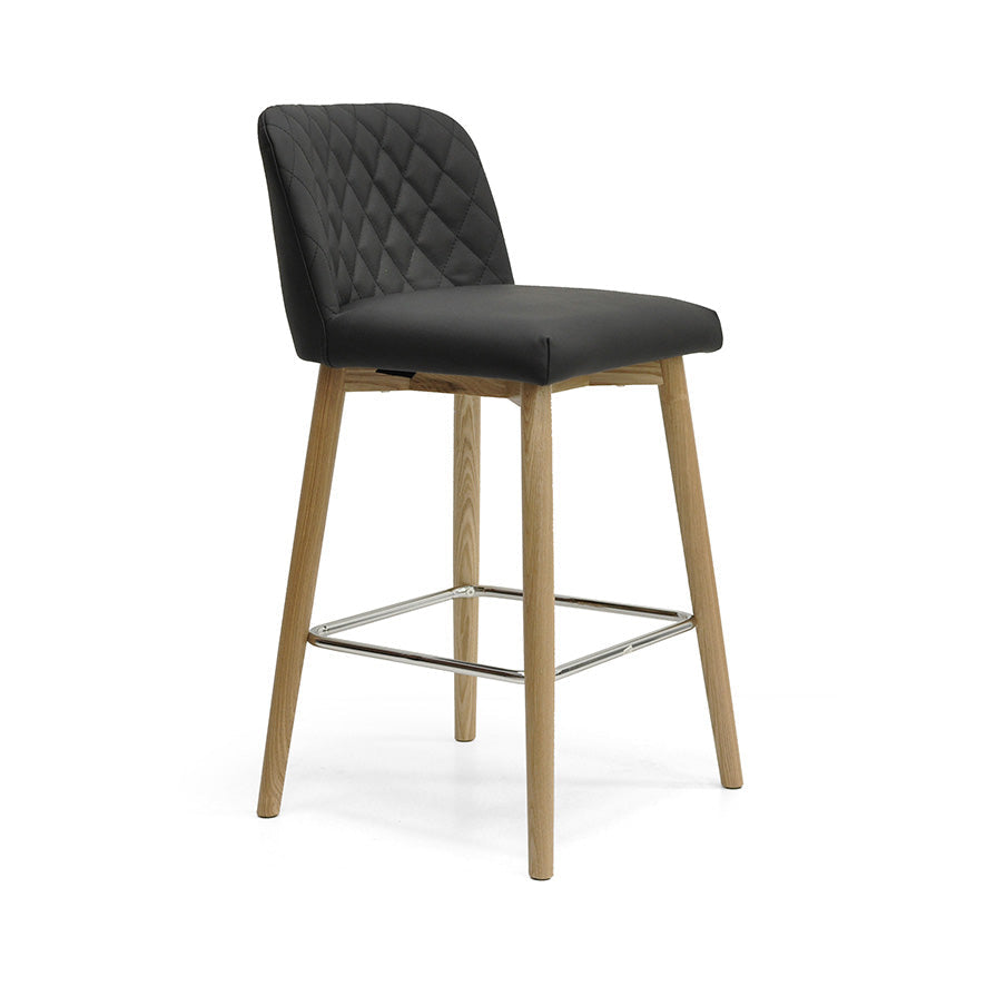 Grace : Bar Stool in Black Leather