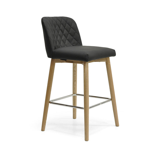 Grace : Bar Stool in Black Leather