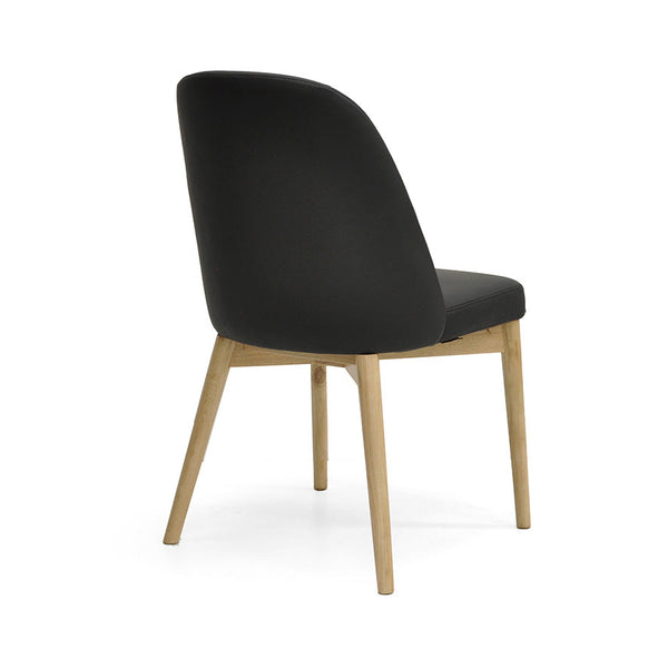 Halo : Dining Chair Ash Frame with Black Leather