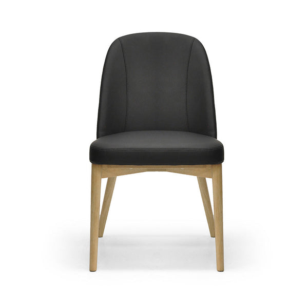 Halo : Dining Chair Ash Frame with Black Leather