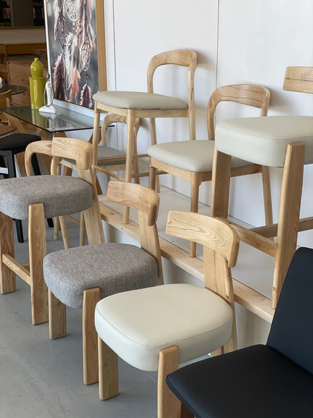 Chloe : Dining Chair Ash Frame with Lamb Leather