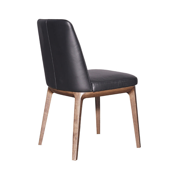 Juno : Dining Chair Light Walnut / Black Leather