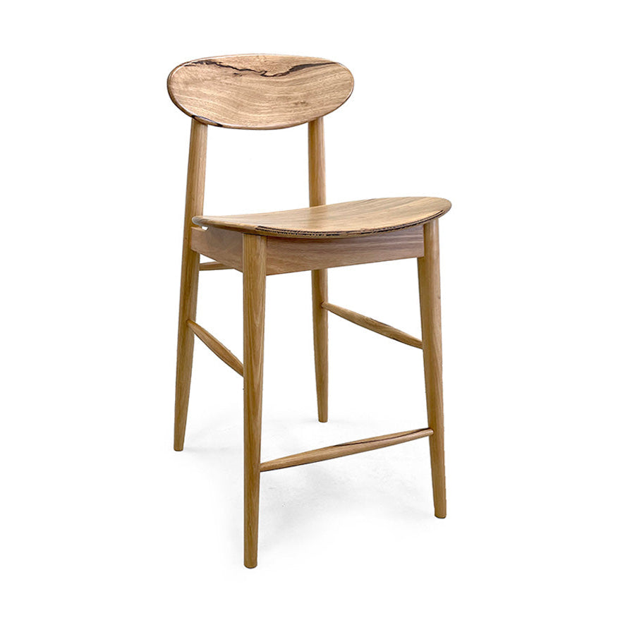 Abigale : Bar Stool in Solid Natural Wood