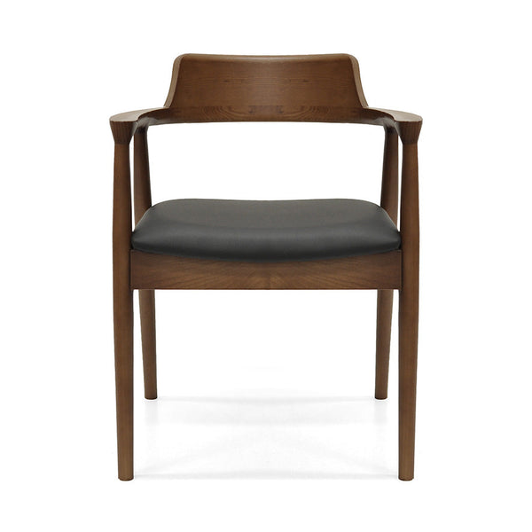 Luma : Dining Chair Walnut Ash Frame with Black Pu Seat