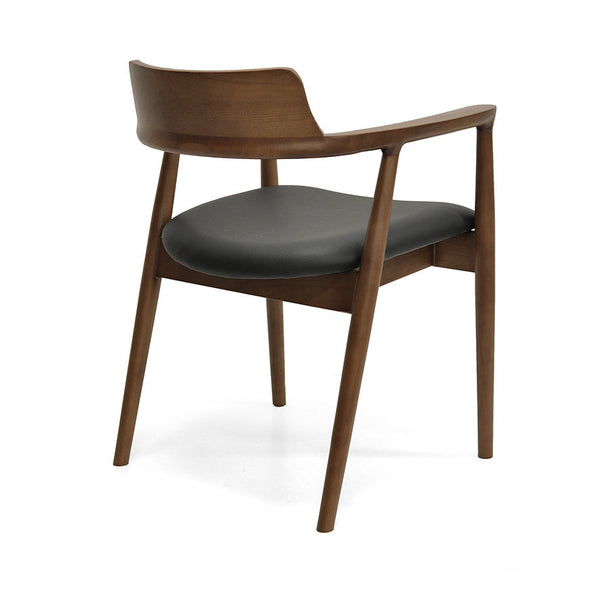 Luma : Dining Chair Walnut Ash Frame with Black Pu Seat